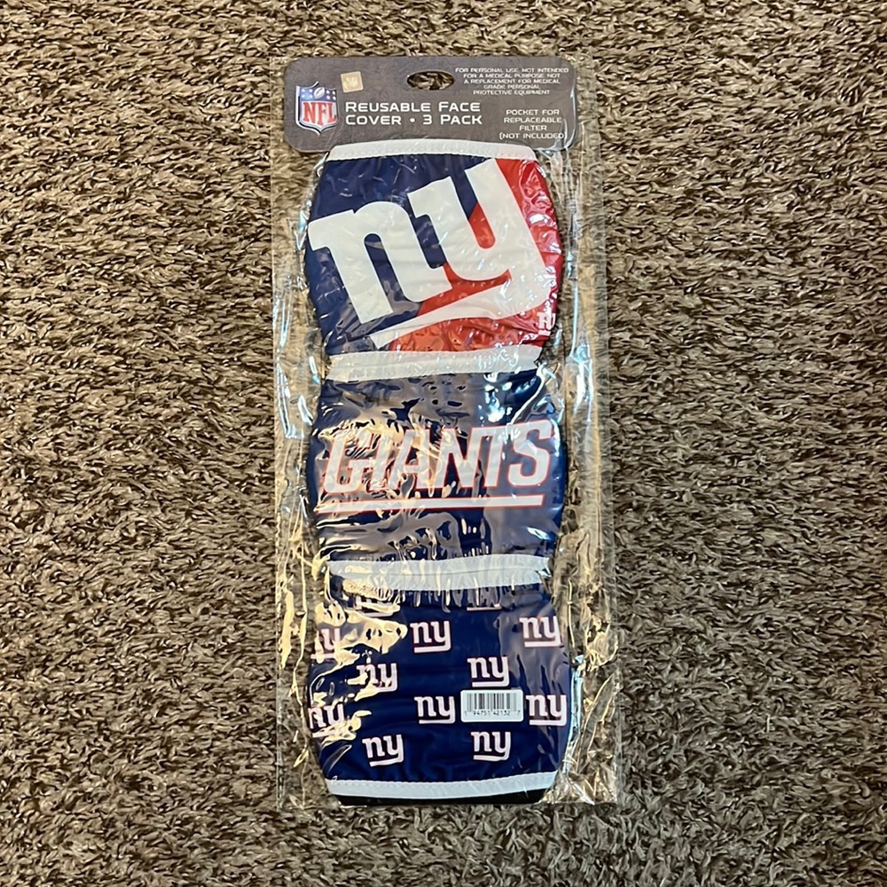 New York Giants Reusable Face Covers 3-Pack